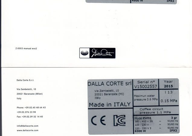 Espressomaschinen Dalla Corte zu verkaufen - GASTRO Basar - Scannen0147