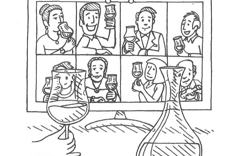 Lionel Favre erlesene gereifte Weine „Tele-Tasting“ illustriert vom trinkreif-Künstler des Jahres 2016 Lionel Favre