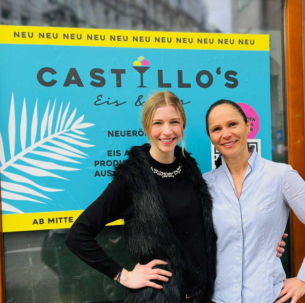 Barfly’s Club Eis Castillo’s Eis&Bar öffnet im Mai mit Gelato und Sommerdrinks: Im Bild die Schwestern Magdalena Schneider (l.) und Melanie Castillo.