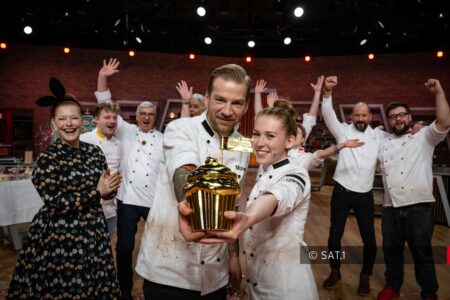 Michael Klein und Natalie Stebbing gewinnen bei „Das große Backen – Die Profis“