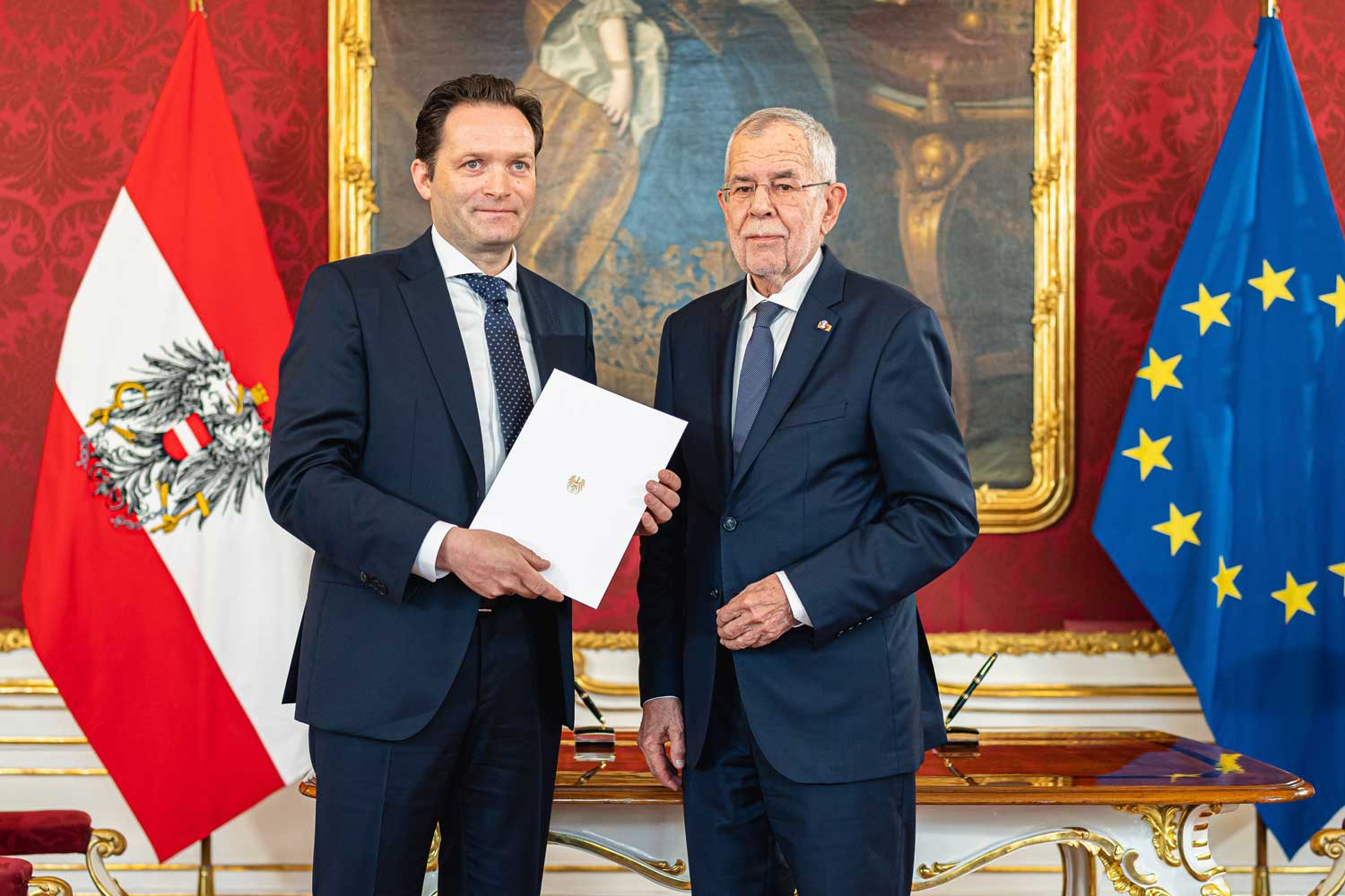 © Florian Schrötter / BKA Angelobung von Bundesminister Norbert Totschnig durch Bundespräsident Alexander Van der Bellen.