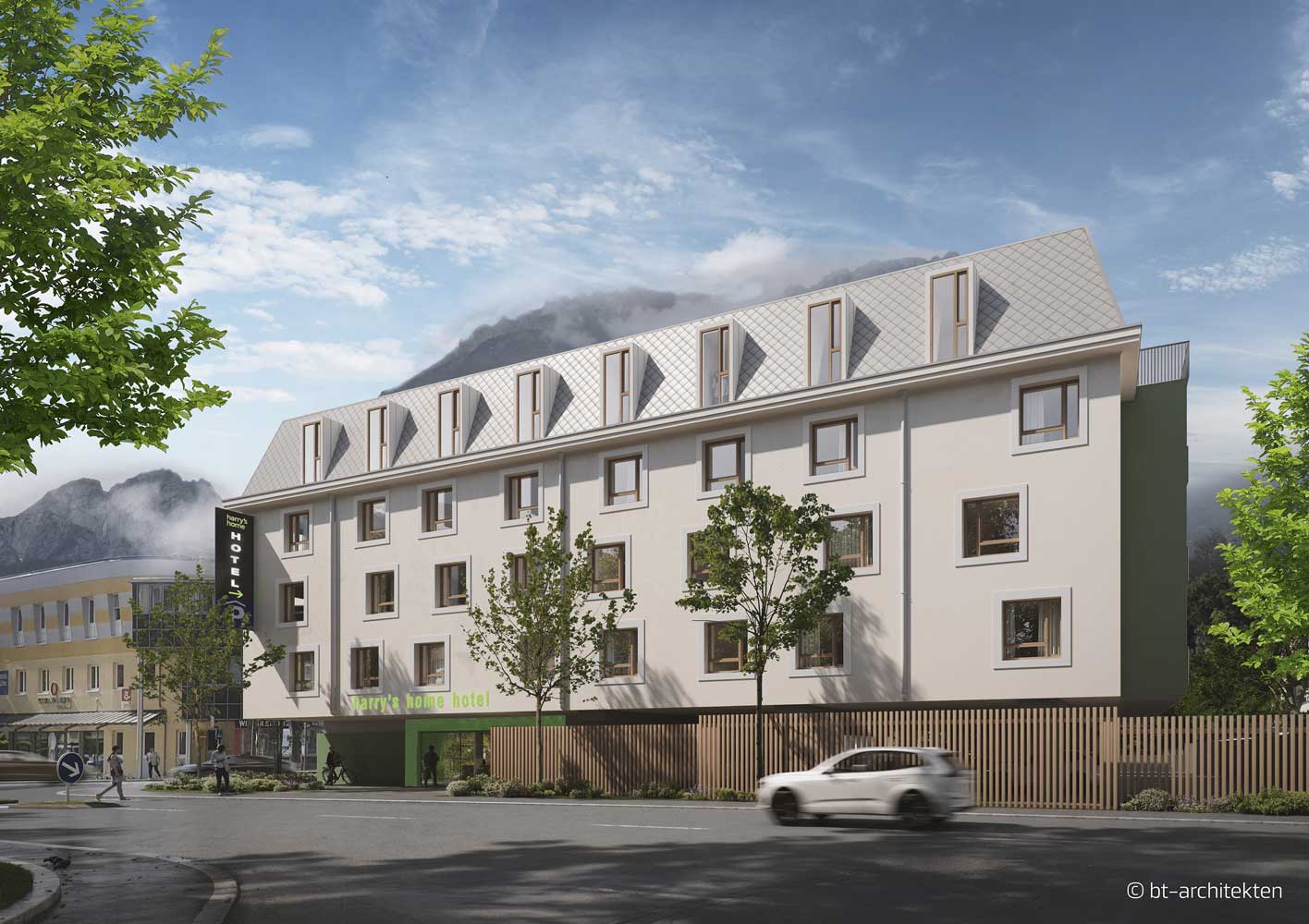 © bt-architekten Hotelprojekt in Lienz Visualisierung des neuen Hotels in Lienz
